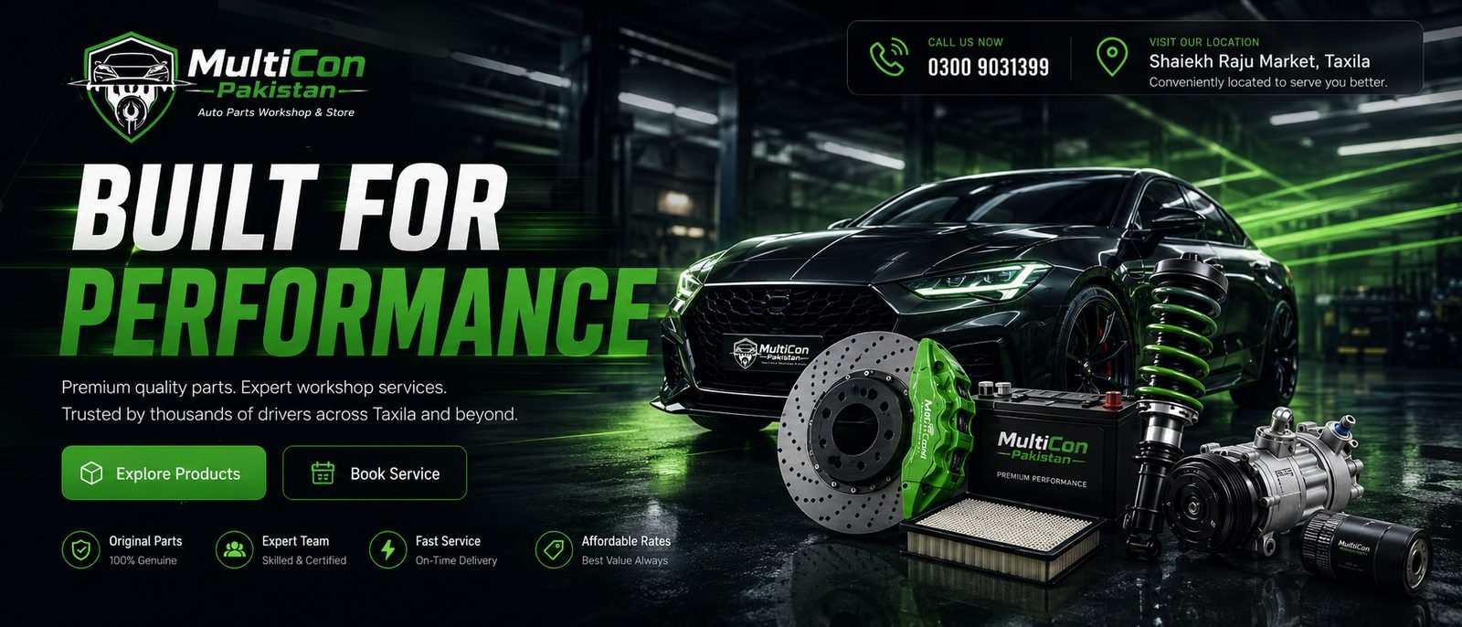 Built for Performance — premium parts & expert workshop